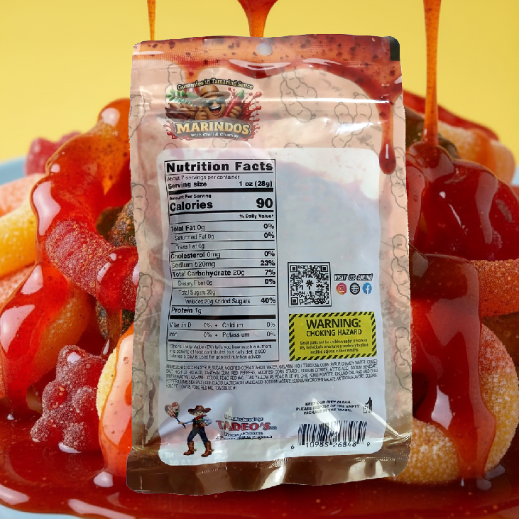 MARINDOS - Assorted Gummies with Chili and Chamoy Sauce Tamarind Flavored