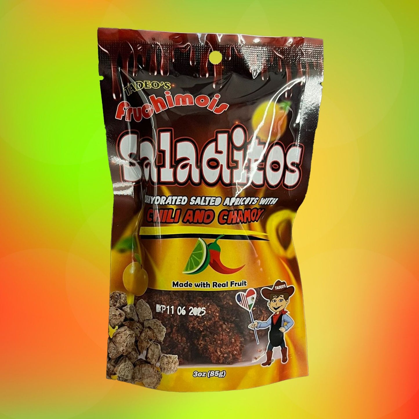 SALADITOS- Dehydrated Salted Apricots with CHILI and CHAMOY