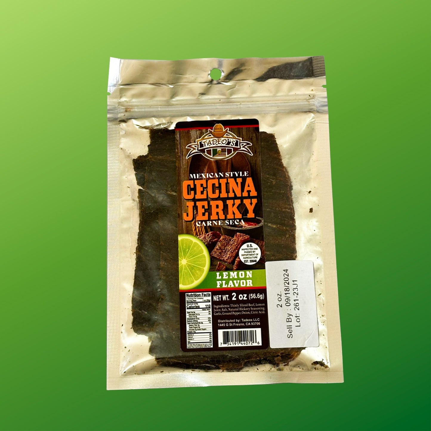 Beef Jerky LEMON Flavor / Carne Seca
