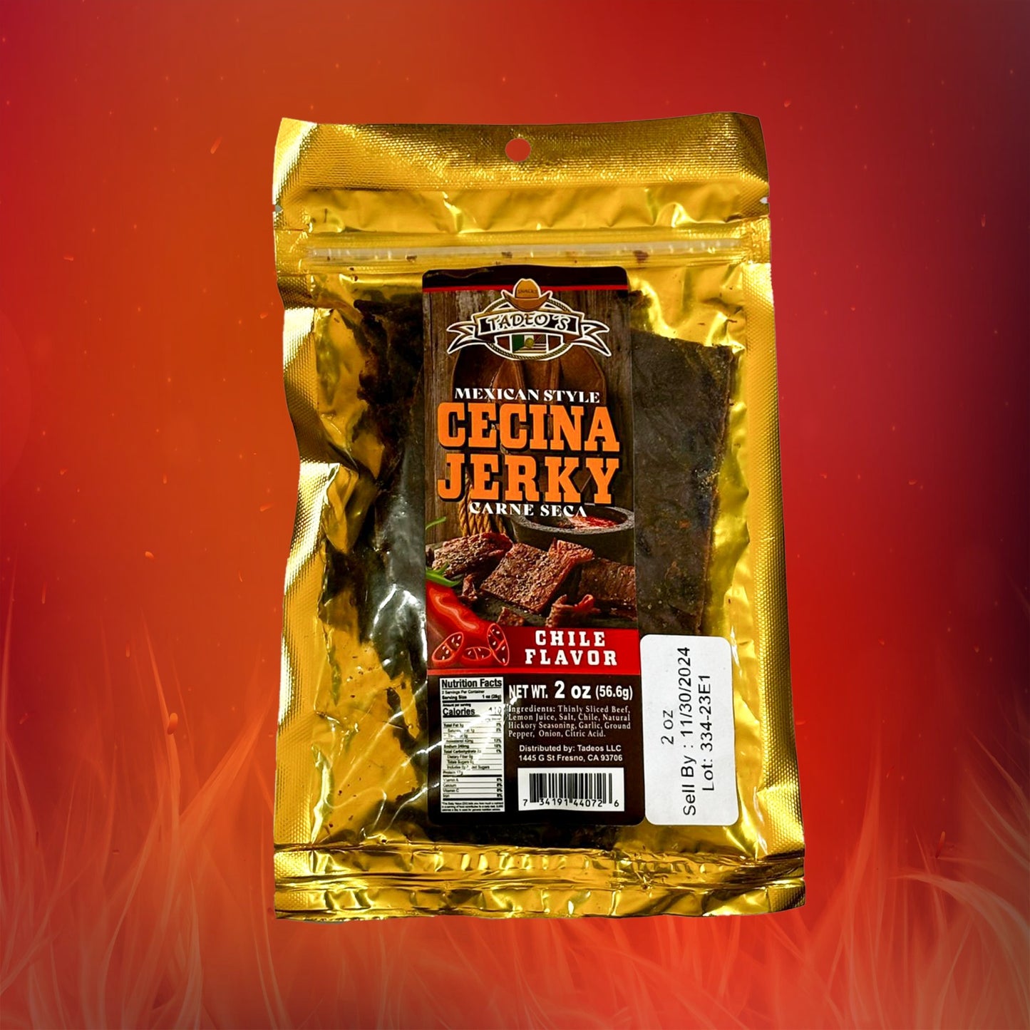 Cecina Beef Jerky. CHILE Flavor / Carne Seca