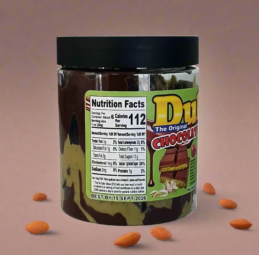 Dubai Chocolate Gummies with Lemon or Cherry Gummy Flavors