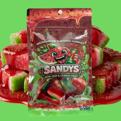 SANDYS - Watermelon Flavored Gummies with Chili and Chamoy Sauce
