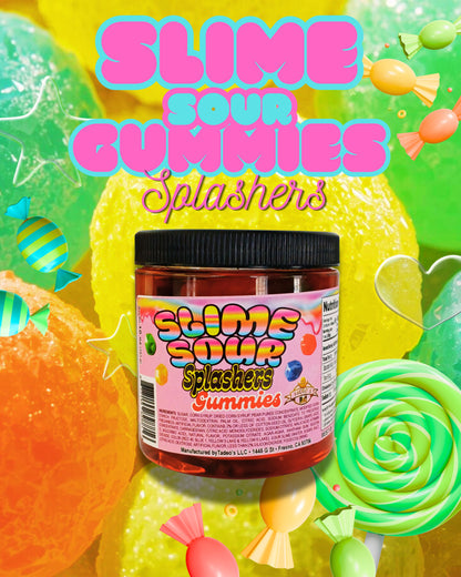 Slime Sour Gummies - Apple - Blueberry - Cherry - Mango - Splashers