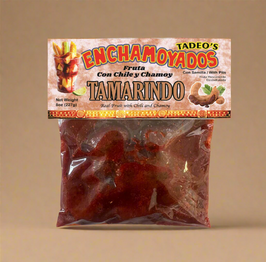 Bag of Tadeo's Enchamoyados Tamarindo with a colorful label on a white background