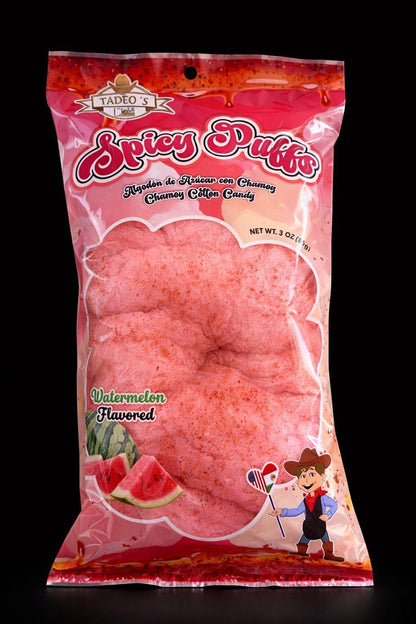 Spicy Puffs Cotton Candy - Algodon de Azucar con Chile y Chamoy - 6 Pack Assorted Flavors