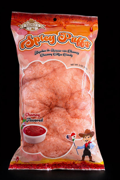 Spicy Puffs Cotton Candy - Algodon de Azucar con Chile y Chamoy - 6 Pack Assorted Flavors