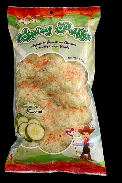 Spicy Puffs Cotton Candy - Algodon de Azucar con Chile y Chamoy - 6 Pack Assorted Flavors