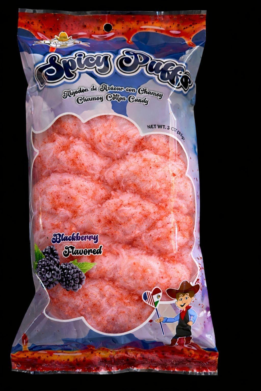 Spicy Puffs Cotton Candy - Algodon de Azucar con Chile y Chamoy - 6 Pack Assorted Flavors